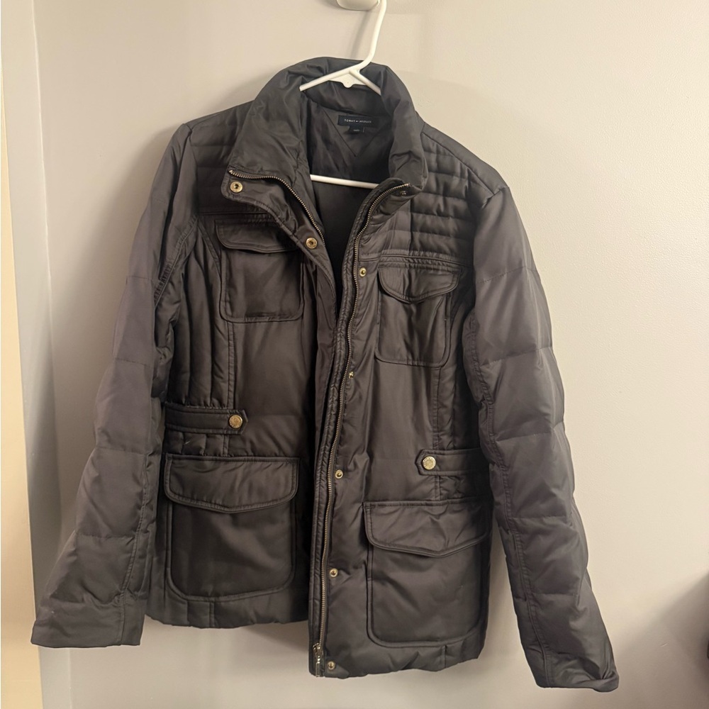 Tommy Hilfiger Women’s Quilted Field Utility Jacket Gray Size Large